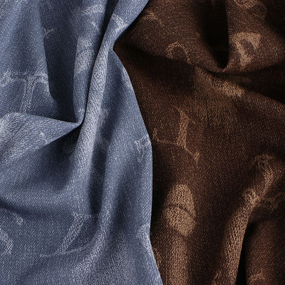 Gewaschenes Denim-PU-Leder Öko-freundlich Geprägtes Leichtgewichts-Falsches Leder