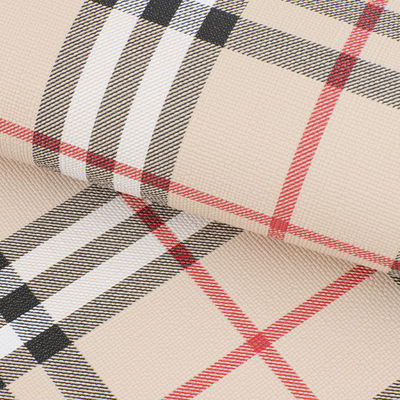 Klassische Plaid-Druck-Falschleder für Taschen Strickleder aus synthetischem PVC