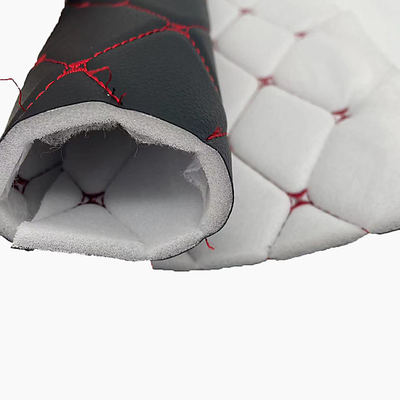 Custom PVC Stickerei Quilted Synthetisches Leder 6,0mm Polyurethan Schaumstoff für Autositzdeckel Sofa Falsches Leder Gewebe