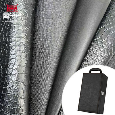 Großhandel PVC Falsches Leder Brieftasche Schuhen Notizbuch Litchi Tier Gewebtes Kreuzmuster Kunstleder Stoff