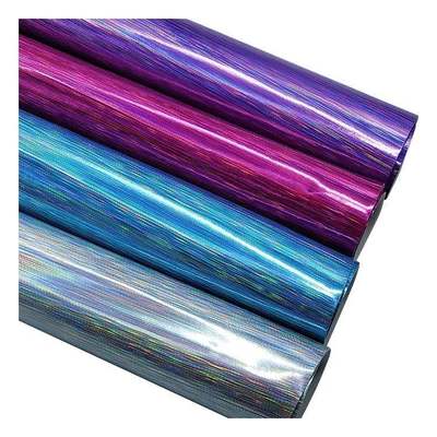 Rainbow Pu Holographic Wire-drawing Figure Embossed Artificial Faux Leather Shoes Vanity Case Handbag Notebook Leather Fabric