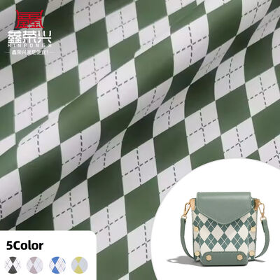 Hotsale PVC Quadrat Diamantgedruckte Leder Kunstleder Handtasche Schuhe Brieftasche Dekorieren Gürtel Fälschung Ledergewebe