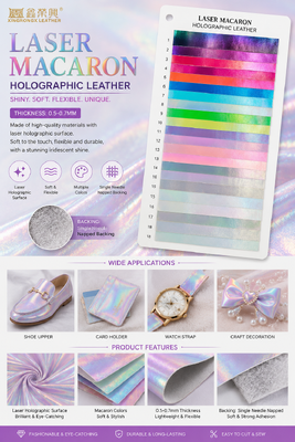 Laser Macaron Holographisches synthetisches Leder
