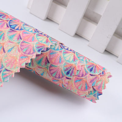 0.5mm Glitter PU Leder Bürste Meerjungfrau Fisch Skala PU künstliches Leder