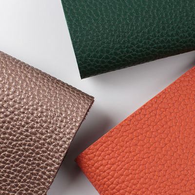 Custom Lychee Weiches PVC-Leder Für Taschen Imitation Baumwolle Samt Boden Stoff