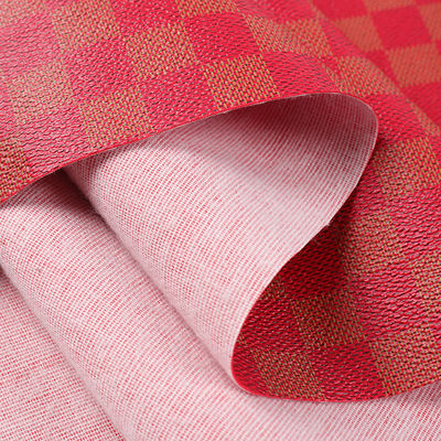 Druckte PVC-Leder für Taschen Mischfarben Schachbrett Falsches Ledergewebe