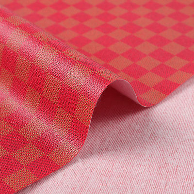 Druckte PVC-Leder für Taschen Mischfarben Schachbrett Falsches Ledergewebe