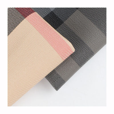 Klassische Plaid-Druck-Falschleder für Taschen Strickleder aus synthetischem PVC