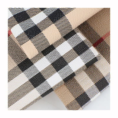 Klassische Plaid-Druck-Falschleder für Taschen Strickleder aus synthetischem PVC