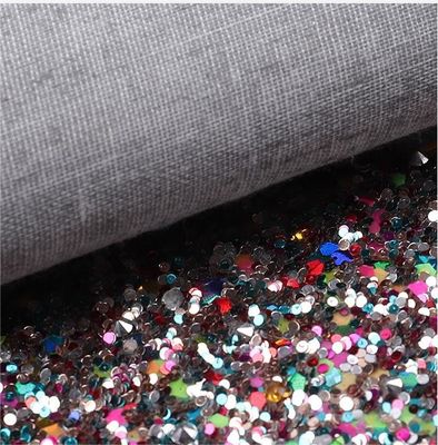 Printed Soft Glitter PU Leder Glamouröses Sequins Helle Süßigkeiten 1,2 mm Dicke