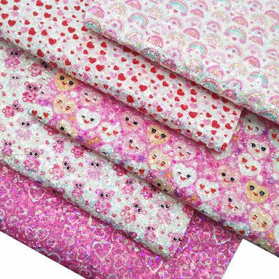 Pink PU Polyurethan Leder Glitter Valentinstag Liebesform Gretel