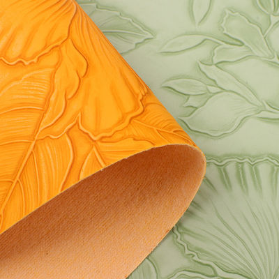 3D-Retro-Blumen-PVC-Leder in Prägung Bottom für Handtasche Verpackungskiste Dekorationsgewebe Placemat Falsches Leder