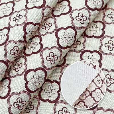 PVC Vierblättriges Kleeblatt bedruckter Stil Synthetisches Kunstleder für Taschenverpackung Notizbuch Handyhülle Kunstleder Stoff