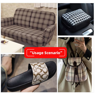 PVC Tech Stoff Schottisches Plaid Muster Künstliches Synthetisches Leder Sofa-Tasche Schuh Auto-Sitzgurt Falsches Leder Gewebe