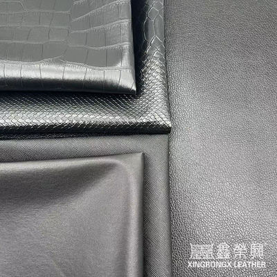 Großhandel PVC Falsches Leder Brieftasche Schuhen Notizbuch Litchi Tier Gewebtes Kreuzmuster Kunstleder Stoff