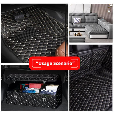 Custom Quilted PVC Leder Autofußmatte 4,6 mm Dicke mit Schaumpolsterung Streckhaft fit Prägte bestickte Autositze Sofas für Taschen