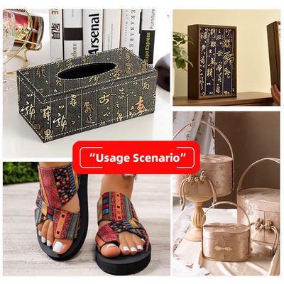 Großhandel PVC Kunstleder Chinoiserie Kalligraphie Maserung Muster für Geldbörsen Boxen Schuhe Sofas Taschen Gewebe