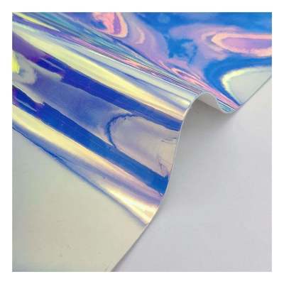 Regenbogen Pu Holographisch Metallisch Farbspiegel Leder Synthetisch Kunststoff Fälschung Schuhe Gehäuse Handtasche Notizbuch Leder Stoff