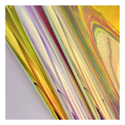Regenbogen Pu Holographisch Metallisch Farbspiegel Leder Synthetisch Kunststoff Fälschung Schuhe Gehäuse Handtasche Notizbuch Leder Stoff
