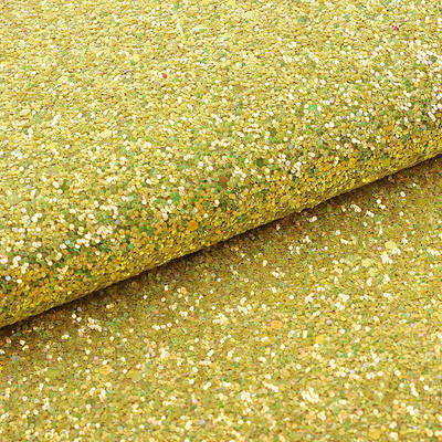 Elastische PU Glanz glänzende Chunky Hexagon Glitter Stoff Synthetisches Leder für Schuhe Taschen Bogen Handwerk Hut Falsches Leder Stoff