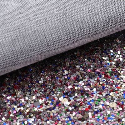 Elastisches PU Glitzerstoff mit funkelnden, glänzenden Hexagon-Glitzer für Schuhe, Taschen, Schleifen, Bastelarbeiten, Hüte, Kunstleder