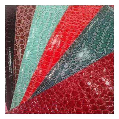 High Gloss Stone Pattern PVC Synthetisches Leder Tiermuster Schuhe Taschen und Taschen Fälschung Ledergewebe