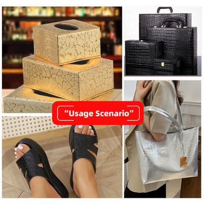 Hochglanz-PVC Krokodil geprägtes gewebtes Korn Geometrie Tier für Schuhbeutel Dekor synthetisches Kunstleder Gewebe für Bastelarbeiten