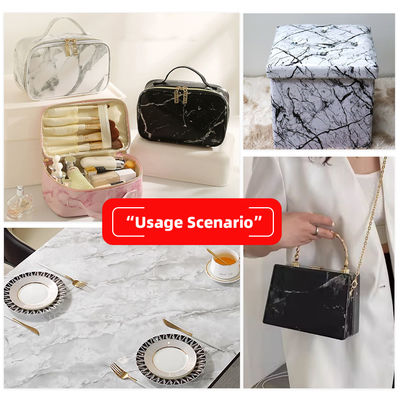 Marmoriertes, gedrucktes PVC-Leder mit doppelt gebürstetem Rücken in 20 Farben für Taschen und Geldbörsen