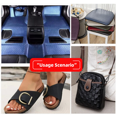 PVC Großquadrate Kornmuster Synthetisches Kunstledergewebe für Handtaschen Stühle Betten Schuhe Autos Sofas