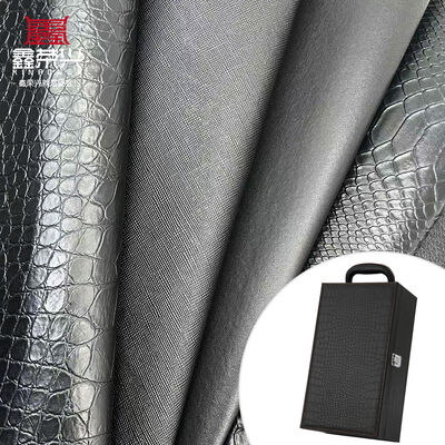 Großhandel PVC Falsches Leder Brieftasche Schuhen Notizbuch Litchi Tier Gewebtes Kreuzmuster Kunstleder Stoff