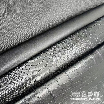 Großhandel PVC Falsches Leder Brieftasche Schuhen Notizbuch Litchi Tier Gewebtes Kreuzmuster Kunstleder Stoff