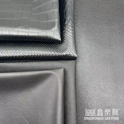 Großhandel PVC Falsches Leder Brieftasche Schuhen Notizbuch Litchi Tier Gewebtes Kreuzmuster Kunstleder Stoff