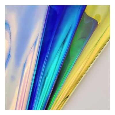 Regenbogen Pu Holographisch Metallisch Farbspiegel Leder Synthetisch Kunststoff Fälschung Schuhe Gehäuse Handtasche Notizbuch Leder Stoff
