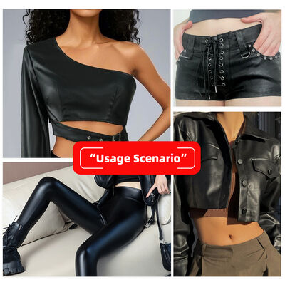 Günstiger Preis Elastisches PVC Schaffell Kunstleder Wasserdicht Synthetikleder für Bekleidung Hosen Stretch Verdunkelung Feuchtigkeitstransport