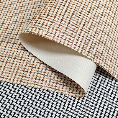 Großhandel PVC Hahnentritt-bedruckter Kunstlederstoff für dekorative Taschen, Handyhüllen, Tischmatten, Sofabezüge, Bastelprojekte