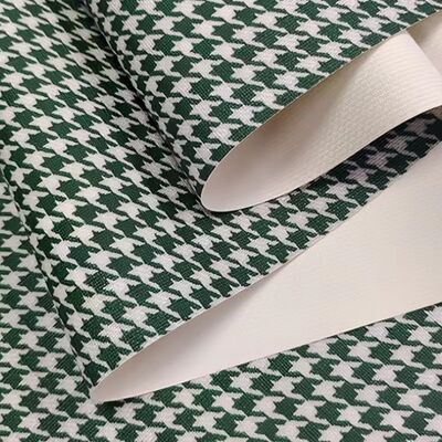 Großhandel PVC Hahnentritt-bedruckter Kunstlederstoff für dekorative Taschen, Handyhüllen, Tischmatten, Sofabezüge, Bastelprojekte