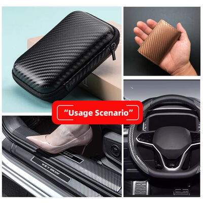 Waterproof Elastic PU Carbon Fiber Synthetic Leather for Clothing Phone Cases Sleeves Boxes-Durable Faux Leather Crafts Garments