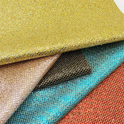 Mesh-Typ Grober Glitzer PVC Kunstleder Stretch Kunstleder Material für Schuh Gepäck Tasche Verpackung Sofa Outdoor Futter
