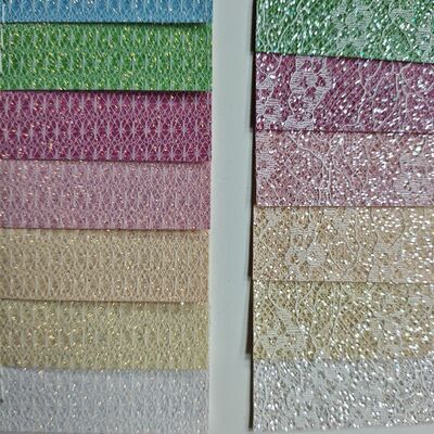 XR Glitzer-Kunstleder – Reismuster und Blumenmuster