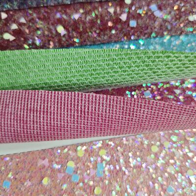 XR-Holographische Chunky Glitter Synthetisches Leder