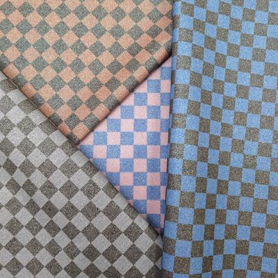 Premium Glitter Checker PVC-Ledergewebe für Taschen, Geldbörsen, Schuhe und Modeaccessoires