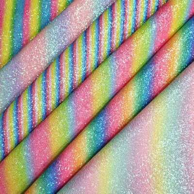 Regenbogen-Glitzer-Karomuster aus PVC-Kunstleder für Taschen, Schuhe und Kunsthandwerk
