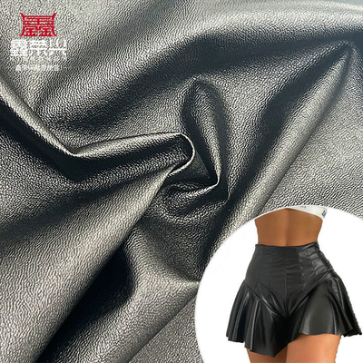 PVC Lammhaut Getreide Falsches Leder Streckenschwarzwasserdicht Synthetisches Leder für Bekleidung Kleidung Hosen Kleidung