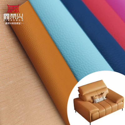 Großhandel Geprägtes Litschi PVC Strick Wasserdichtes Künstliches Kunstleder für Sofa Stuhl Möbel Kunstleder Material