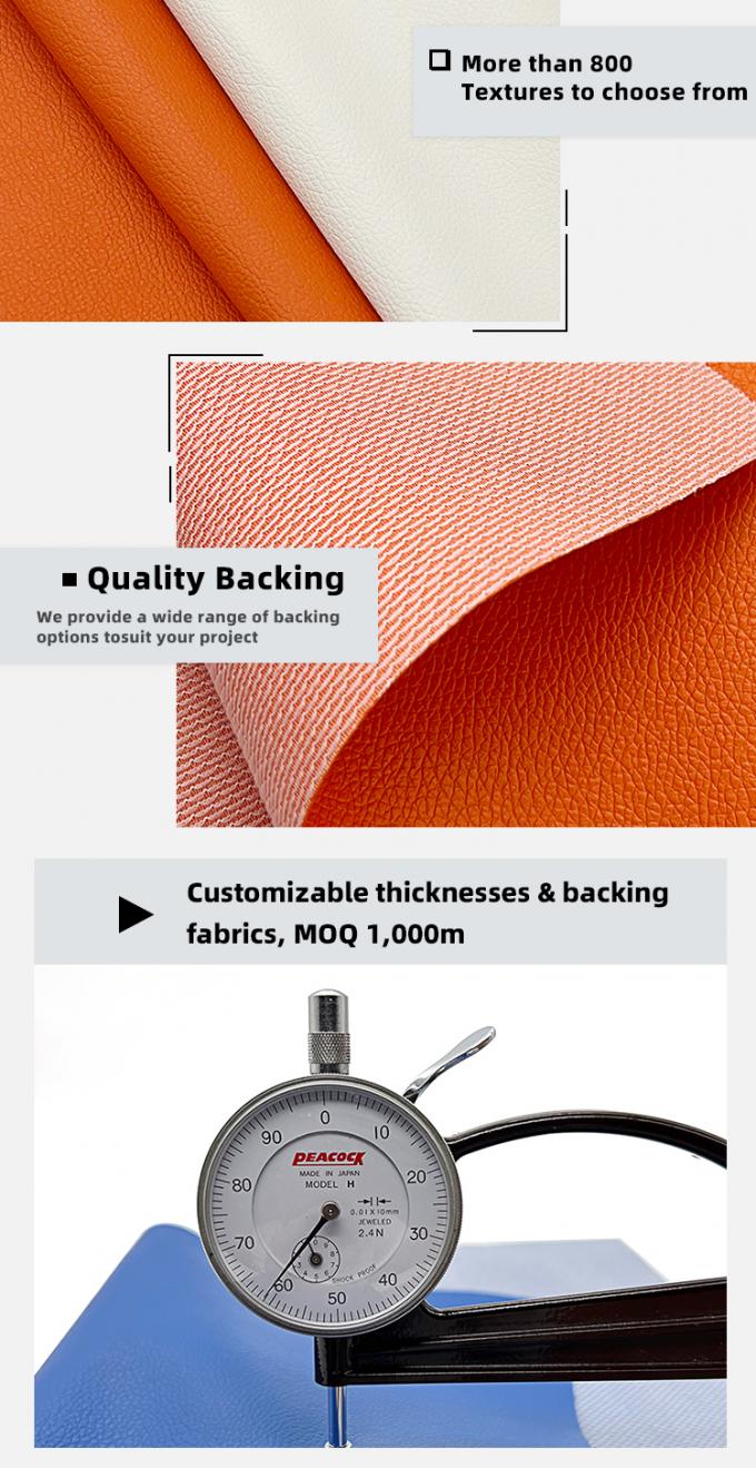 Fabrik Großhandel PVC 0,6 mm Litschi-Textur Kunstleder geprägtes Kunstleder für Autositz, Tasche, Fuß, Dekoration 5