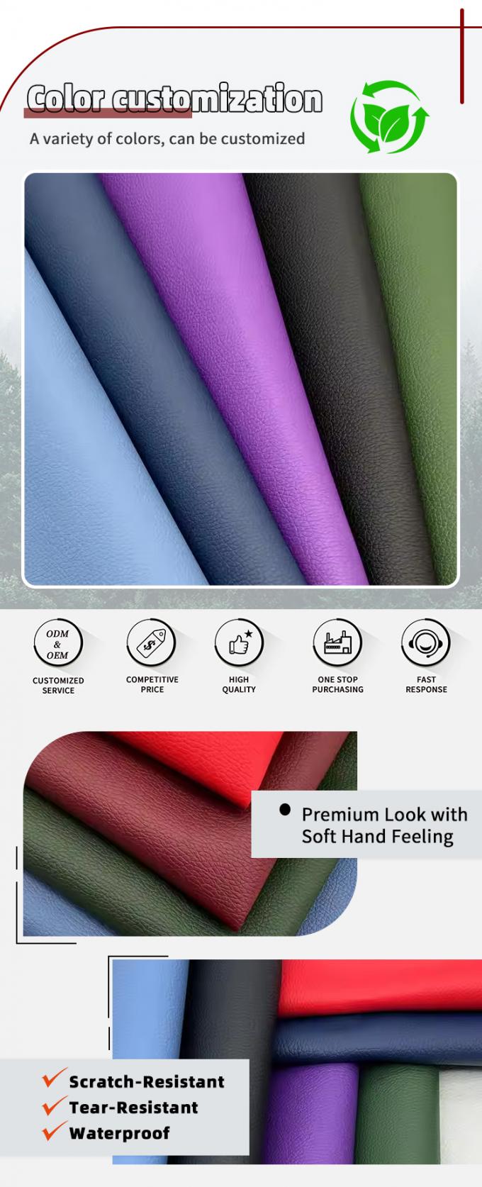 D90 Litschi Geprägtes Kunstleder 150CM Breit PVC Künstliches Synthetikleder für Sofa Tasche Stuhl Auto Fußmatte Möbel 4