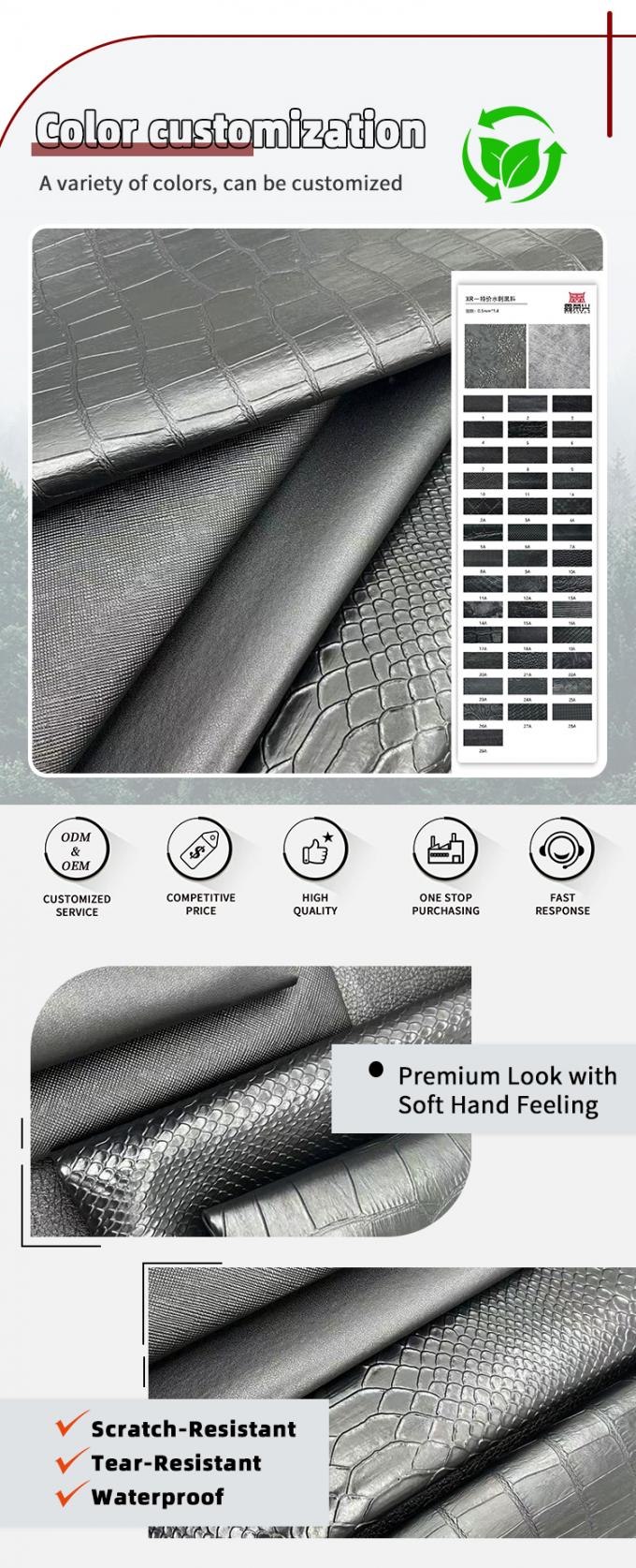 Gro&szlig;handel PVC Falsches Leder Brieftasche Schuhen Notizbuch Litchi Tier Gewebtes Kreuzmuster Kunstleder Stoff 4