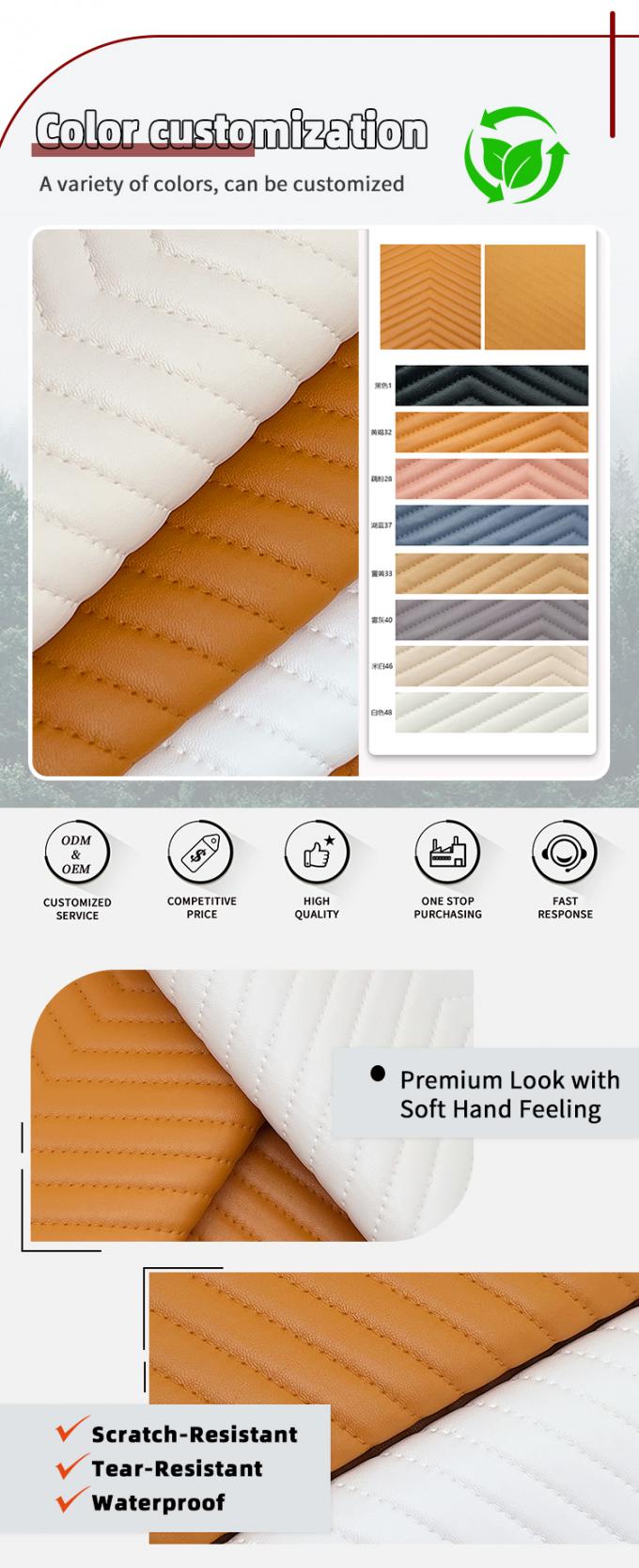 1,8 mm dickes PVC-Stickerei-geprägtes Streifenmuster Kunstleder wasserdichte Tasche Tischmatte Schuhe Geldbörse Dekor Gürtel Sofa 4