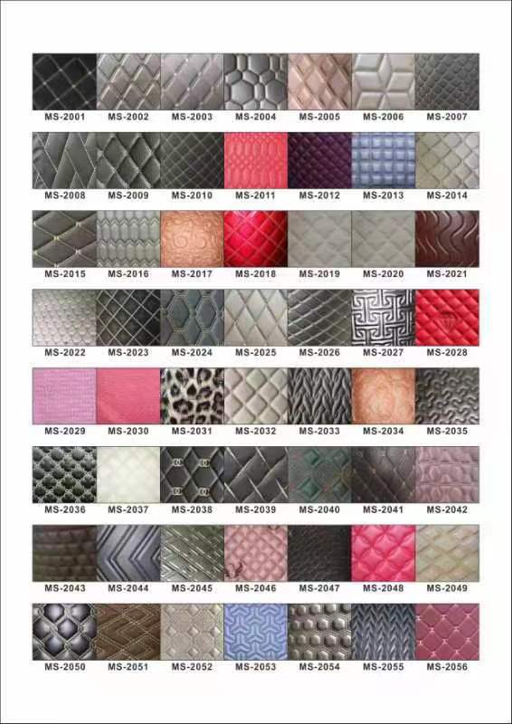 Kundenspezifisches PVC-Rhombus-Stickerei-Stepp-Perlglanz-Synthetikleder-Nadelstanzschaum für Autositzbezug Sofa Kunstleder Stoff 5