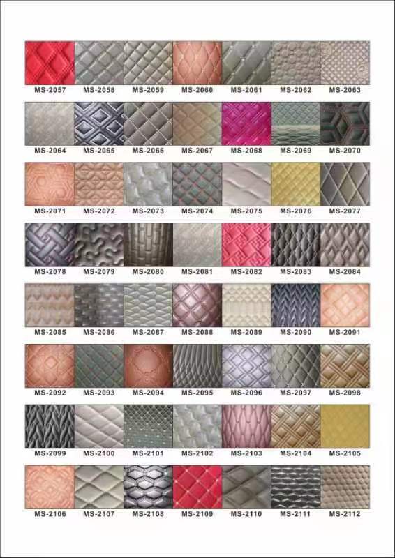 Kundenspezifisches PVC-Rhombus-Stickerei-Stepp-Perlglanz-Synthetikleder-Nadelstanzschaum für Autositzbezug Sofa Kunstleder Stoff 6